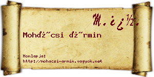 Mohácsi Ármin névjegykártya